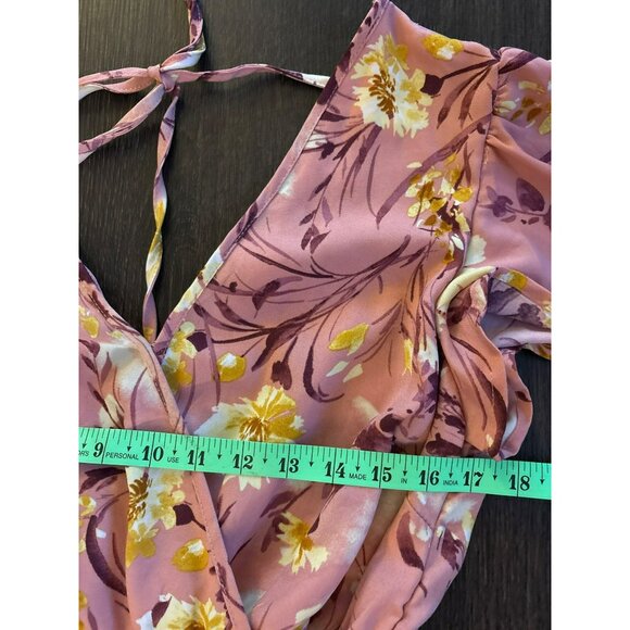 B.O.G Collective Floral Pink V-Neck Jumpsuit Size M - Picture 5 of 8